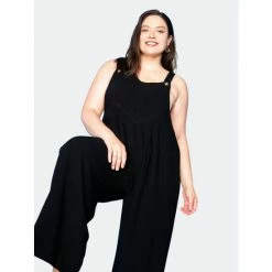 Buxom Couture Linen Pinafore Jumpsuit Jumpsuits & Rompers Black -Nike Shop unnamed file 61