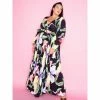 Buxom Couture Floral Pleated Maxi Dress With Belt Dresses & Jumpsuits Black Floral