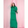 Buxom Couture Ruffle Trim Long Shirt Dress Dresses & Jumpsuits Emerald Green