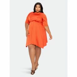 Buxom Couture Ruched Sleeve Mini Dress Dresses & Jumpsuits Rust