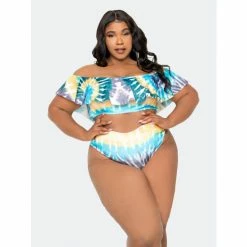 Buxom Couture Tie-Dye Ruffle Bikini Set Swimwear Blue Tie-dye -Nike Shop unnamed file 660
