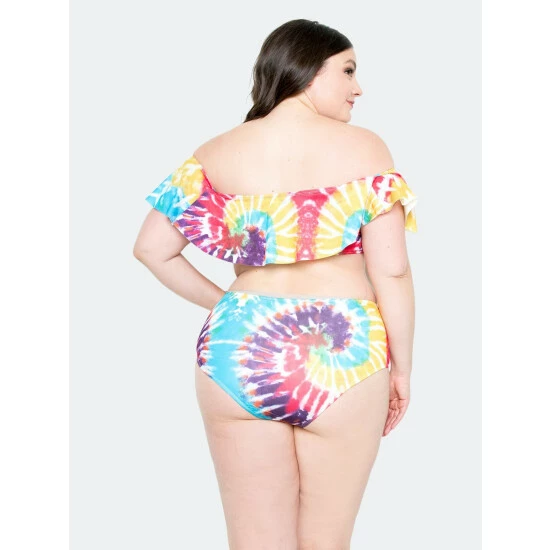 Buxom Couture Tie-Dye Ruffle Bikini Set Swimwear Pink Tie-dye 7 Buxom Couture Tie-Dye Ruffle Bikini Set Swimwear Pink Tie-dye - Image 5