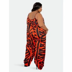 Buxom Couture Animal Print Flutter Hem Jumpsuit Jumpsuits & Rompers Orange -Nike Shop unnamed file 688