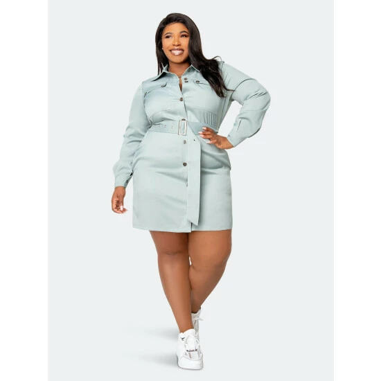 Buxom Couture Belted Jacket Dress Dresses Mint 5 Buxom Couture Belted Jacket Dress Dresses Mint - Image 3