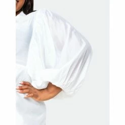 Buxom Couture Silk Effect Voluminous Shirt Dress Dresses & Jumpsuits White -Nike Shop unnamed file 726