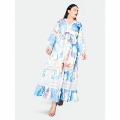 Buxom Couture Long Print Dress With Lace Insert Dresses & Jumpsuits Marble Print -Nike Shop unnamed file 739