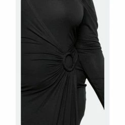 Buxom Couture Asymmetrical Dress With Shirring Detail Dresses & Jumpsuits Black -Nike Shop unnamed file 754