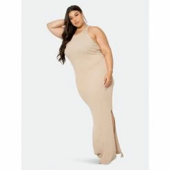 Buxom Couture Seamless Sweater Dress Dresses Beige