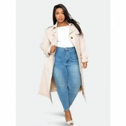 Buxom Couture Classic Trench Coat Coats, Jackets & Blazers Beige