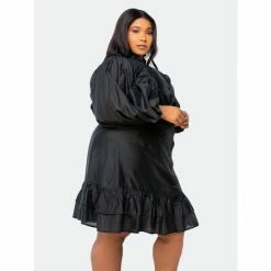 Buxom Couture Silk Effect Voluminous Shirt Dress Dresses & Jumpsuits Black -Nike Shop unnamed file 783