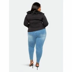 Buxom Couture Cascade Ruffle Shirt Tops Black -Nike Shop unnamed file 798