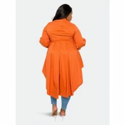 Buxom Couture Poplin Hi-Lo Peplum Blouse Tops Rust -Nike Shop unnamed file 802