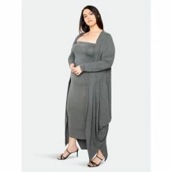 Buxom Couture Supersoft Matching Set Pants Charcoal Grey