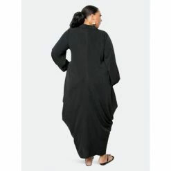 Buxom Couture Drapy Shirt Maxi Dress Dresses & Jumpsuits Black -Nike Shop unnamed file 810