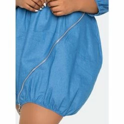 Buxom Couture Zip Detail Denim Dress Dresses Light Denim -Nike Shop unnamed file 824