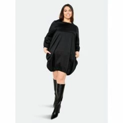 Buxom Couture Bubbled Poplin Mini Dress Dresses & Jumpsuits Black