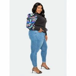 Buxom Couture Ribbed Top With Printed Sleeves Tops Royal/zebra -Nike Shop unnamed file 856