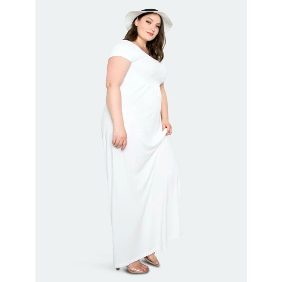 Buxom Couture Seamless T-shirt Maxi Dress Dresses White 4 Buxom Couture Seamless T-shirt Maxi Dress Dresses White - Image 2