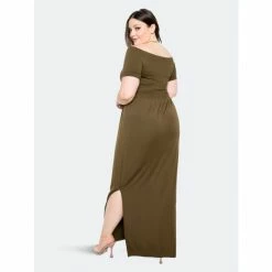 Buxom Couture Seamless Off Shoulder Maxi Dress Dresses Olive -Nike Shop unnamed file 870