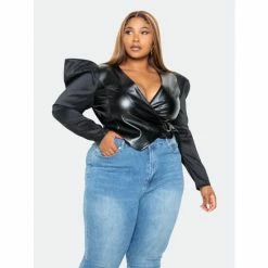 Buxom Couture Leather Effect Contrast Wrapped Blazer Coats, Jackets & Blazers Black 8 Buxom Couture Leather Effect Contrast Wrapped Blazer Coats, Jackets & Blazers Black -Nike Shop unnamed file 877