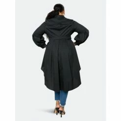 Buxom Couture Poplin Hi-Lo Peplum Blouse Tops Black -Nike Shop unnamed file 889