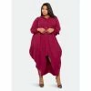 Buxom Couture Drapy Shirt Maxi Dress Dresses Wine