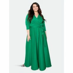 Buxom Couture Everyday Surplice Scuba Maxi Dress Dresses Green -Nike Shop unnamed file 906