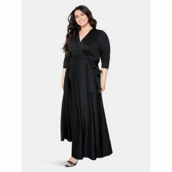 Buxom Couture Everyday Surplice Scuba Maxi Dress Dresses & Jumpsuits Black