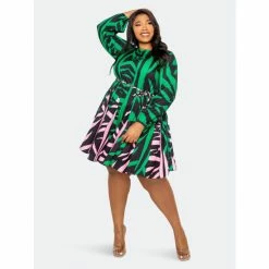 Buxom Couture Contrast Animal Print Flare Mini Dress Dresses Green 9 Buxom Couture Contrast Animal Print Flare Mini Dress Dresses Green -Nike Shop unnamed file 926
