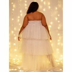 Buxom Couture Tiered Tulle Tube Dress Dresses White -Nike Shop unnamed file 959