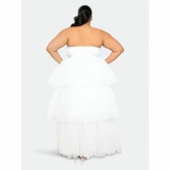 Buxom Couture Tiered Tulle Tube Dress Dresses White -Nike Shop unnamed file 963
