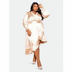 Buxom Couture Satin Wrapped Dress Dresses Champagne 10 Buxom Couture Satin Wrapped Dress Dresses Champagne -Nike Shop unnamed file 99